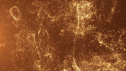 Golden Shimmering Fluid Particle Background