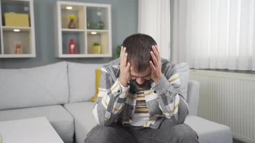 Frustrated man gets angry.