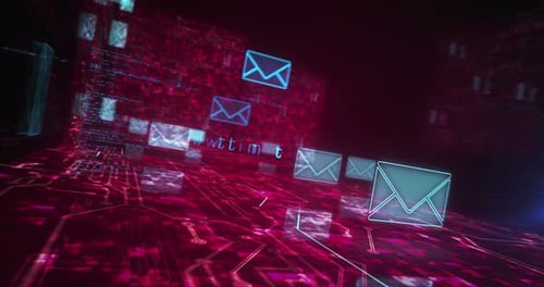 Envelope email symbols loop cyber concept