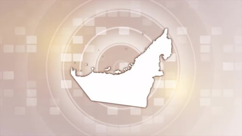 Digital Map Outline Reveal for United Arab Emirates