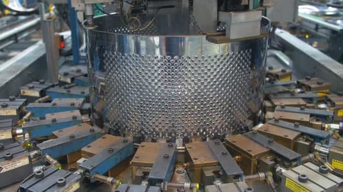 Automatical Machinery Processing Metal Drum For Washing Machine. Production Line Washing Machine ...