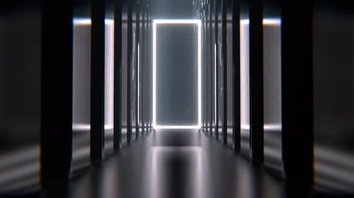 White Neon Alien Endless Corridor Background Vj Loop I 4K