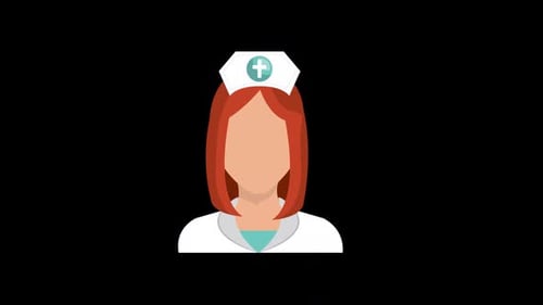 Flat Design Nurse Avatar Animation