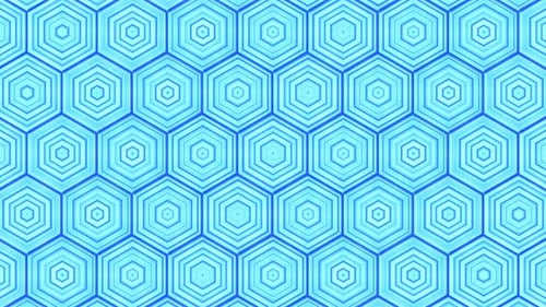 Blue Geometric Hexagon Grid Seamless Loop Background Animation
