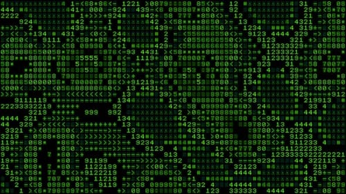 Digital Data Screen - Green Matrix Cloud - Morphing Loop - II - 4K