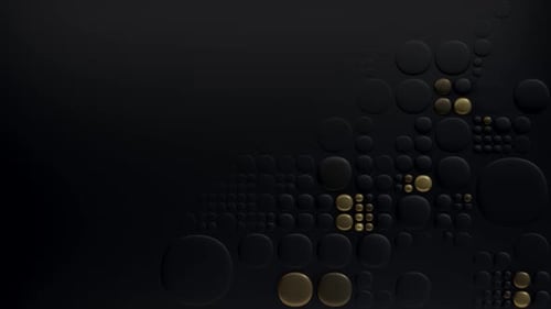 Abstract Dynamic Gold and Black Geometric Circles Animated Background