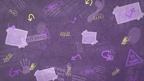 Sketchy Crime Investigation Background with Hand-Drawn Elements