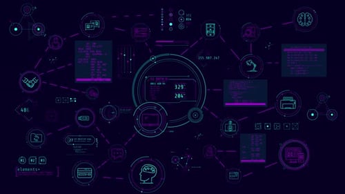 Futuristic Data Network Interface Elements