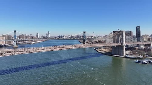 Brooklyn Bridge in Manhattan in New York, Vereinigte Staaten.