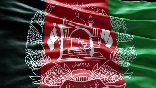 Close-Up of Waving Afghanistan National Flag