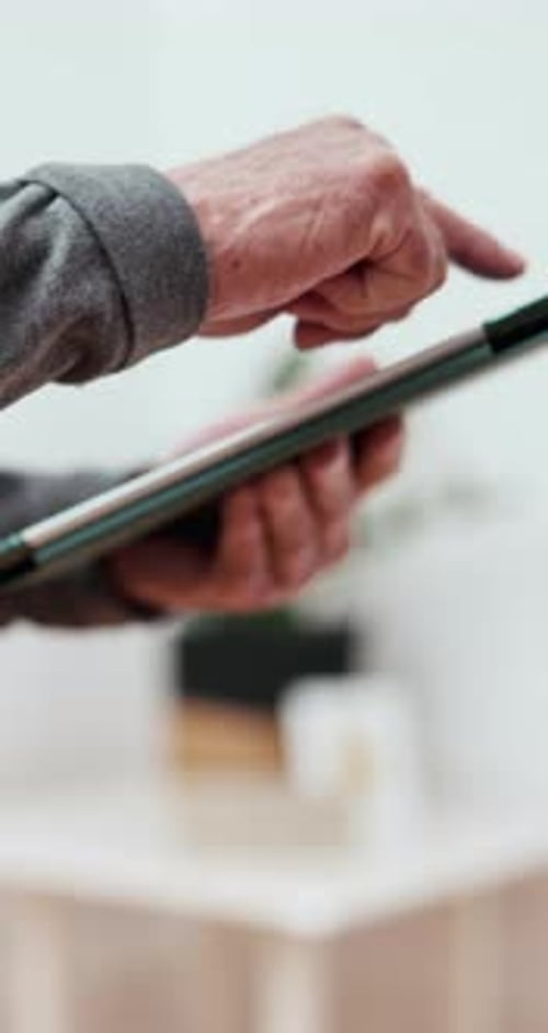 Hands Using Tablet Device for Communication