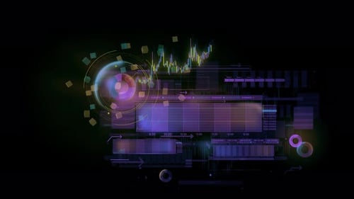 Futuristic HUD Display with Data Visualization