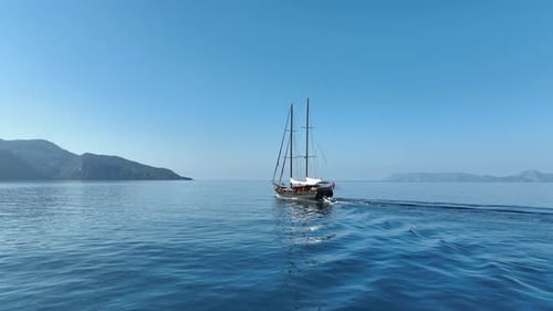 Aerial View of a Luxury Gulet Cruise