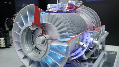 An In Depth and Detailed Cutaway of a Jet Engine for the Field of Aviation Technology Media