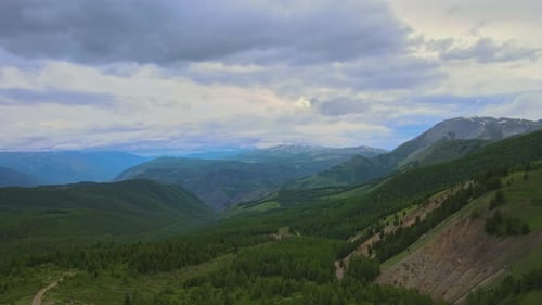 Aerial View of Lush Green Mountain Landscape