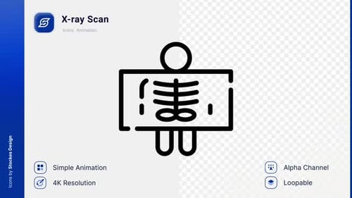 Minimalist X-Ray Scan Medical Icon Animation