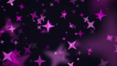 Glowing Purple Stars Abstract Motion Graphics Loop
