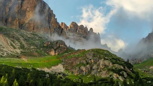 A Cinematic Sunset In The Dolomites – Time Lapse Of Clouds & Mountains