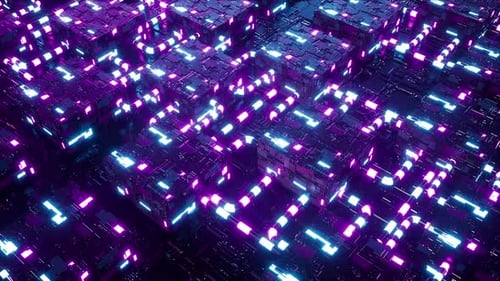 Neon Sci Fi Background 03