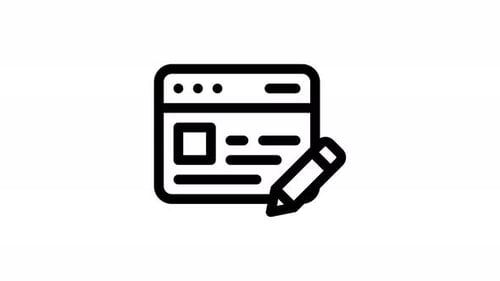 animación de iconos de línea de escritura