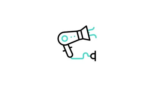 Minimalist Hair Dryer Line Art Icon Animation