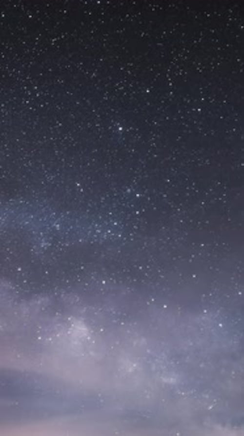 Vertical View of Blue Night Sky with Million Stars of Milky Way Galaxy