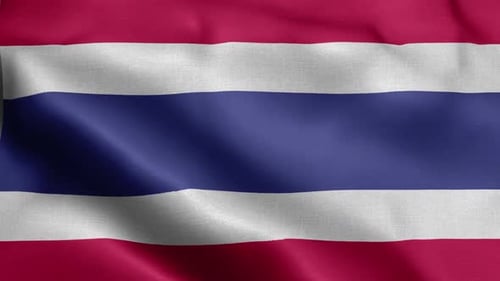 Seamless Waving Thailand National Flag Animation