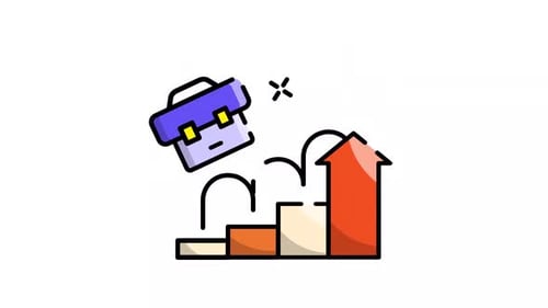 Animated Icon of Business Growth and Corporate Progress