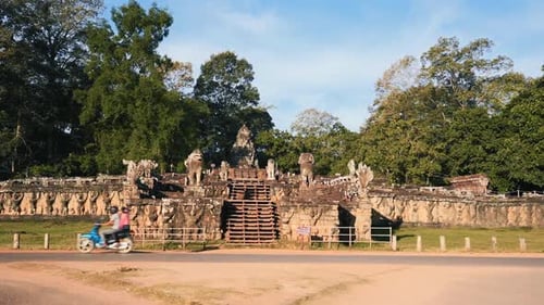 Aerial View, Terrace Of The Elephants Temple Complex, Cambodia.