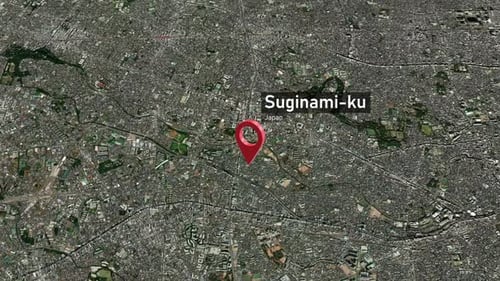 Suginami Ku City Zoom (Japan) from Space to Earth