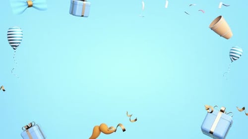 Golden 3D Dad Text Celebration with Floating Elements