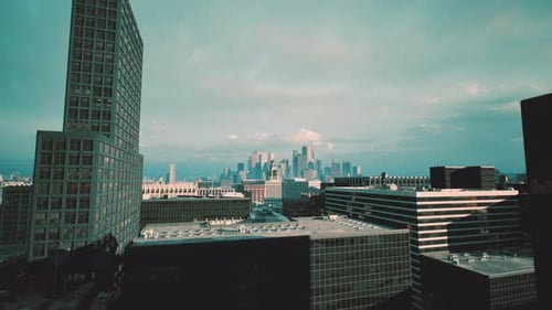 Escena arquitectónica que muestra la planificación urbana y los efectos del juego de sombras