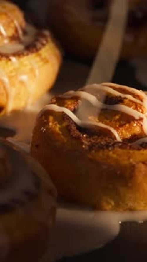 Iced Cinnamon Rolls are Drizzled with Sweet Frosting
