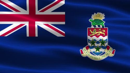 Cayman Islands Flag Waving Animation Loop