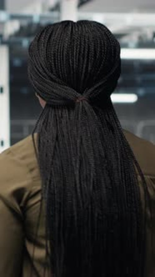 Vertical Video Admin in Data Center Workplace Overseeing Large Scale IT Electronics