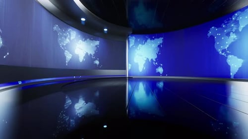 Virtuelles 3D-Studio, News Studio-Hintergrund