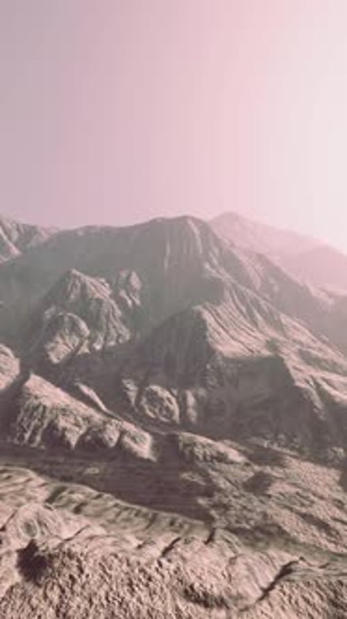View of the Afghan Mountains in Fog