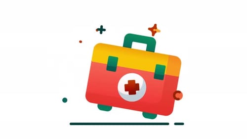 Animated Modern Medical First Aid Kit Icon