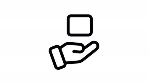 Animated Hand Receiving Delivery Box Icon