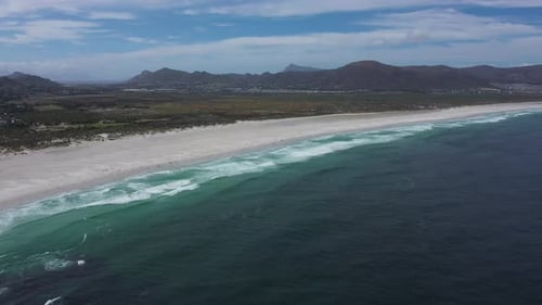 Aerial View of Famous Noordhoek Beach in Cape Town