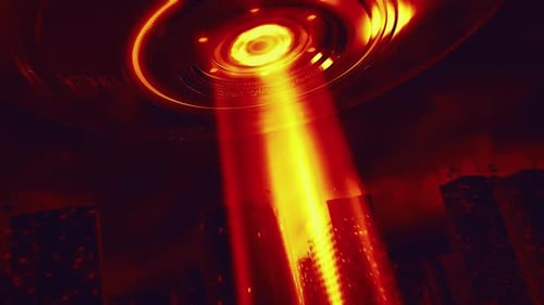 Ufo-Mutterschiff Roter Himmel 01