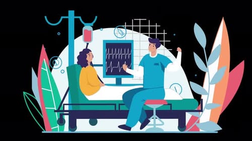 Animated Flat Design Medical Consultation with Doctor and Patient
