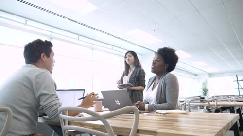 Business People Meeting at Table in Coworking Space Office Adult