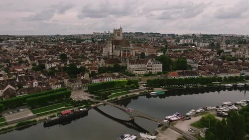 Aerial View of the French City of Joigny