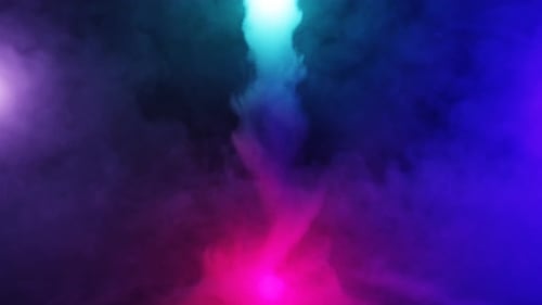 Abstract Fluid Neon Smoke Reveal Transition Effect