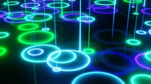 Green To Purple Neonpuddles Background Loop Animation In 1080Hd