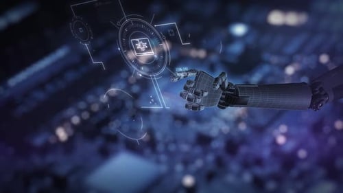 Animierte Infografik zum digitalen Raum mit künstlicher Intelligenz