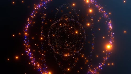 Blue And Orange Magical Shining Magical Corridor Background Vj Loop I 4K