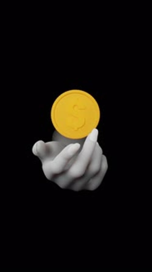 Mystical Hands with Floating Dollar Coin