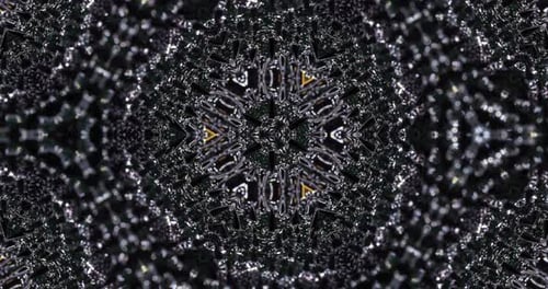 Geometric Kaleidoscope Video Material in Gray